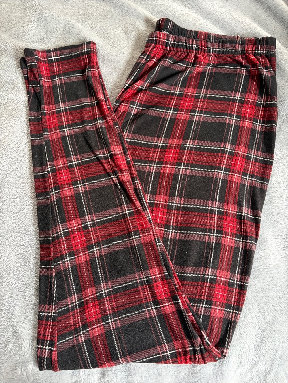 Denver Hayes Red and Black Plaid Jogger Pants